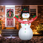 HOMCOM Lit Inflatable Snowman Christmas Yard Decoration-LED lights create a jolly, magical, and eye-catching effect 