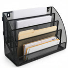 ShoppingAll - Organisateur de documents en maille, trieur de fichiers et porte-revues à 4 niveaux pour bureau ou mur, format lettre/A4 - noir-Conçu uniquement avec des fentes pré-percées à l'arrière, vous permettant de l'accrocher solidement au mur ou à une cloison pour économiser de l'espace sur le bureau, ou simplement de le poser sur n'importe quelle surface plane.