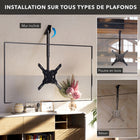 Mount-It! - Support TV plafonnier réglable en hauteur et entièrement articulé-Conçu pour être monté sur des plafonds plats ou inclinés, offrant une grande flexibilité pour diverses configurations