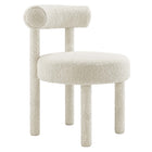 Modway Toulouse Boucle Fabric Dining Chair - Ivory-Modern Dining Chair