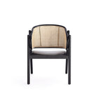 Manhattan Comfort Versailles 23.62" Industry Chic Arm Chair - Black and Natural Cane - 2 Pack-Seat Height Measures: 16.93 in. With Weight Capacity of 275 Lbs