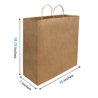 Reliabag - Sac En Papier Avec poignees Torsadees, Kraft, 18 po L X 7 po P X 18,75 po H, Paquet De 100-Poignees renforcees en ficelle torsadee
