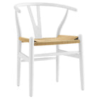 Modway Amish Dining Wood Armchair - White-Durable Paper Rope Seat