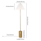 Hudson&Canal Somerset 64" Tall Floor Lamp with Empire Fabric Shade - Brass/White-Includes a 8 ft. cord with rotary socket switch