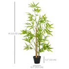 Outsunny 4' Artificial Bamboo Tree in Nursery Pot - Green-Comes with the cement-filled pot, so it stands upright 