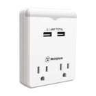 Westinghouse 2-Outlet USB Night Light-Converts Duplex Wall Outlet into 2 Grounded Outlets and 2 USB Ports
