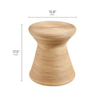Modway Tavi Hourglass Natural Rattan Round Side Table - Natural-Hourglass Shape