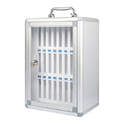 Kore Design 24-Slot Cell Phone Storage Wall Mount Aluminum Lock Box-Enhanced Organization: Keeps devices like cell phones, calculators, and small essentials stored neatly in one place.