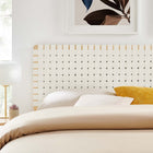 Modway Sparta Weave Vegan Leather King Headboard - Natural Beige-Vegan Leather Basketweave