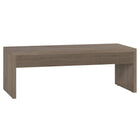 Hudson&Canal - Table basse rectangulaire Lawrence , 48 po de largeur, en chêne gris vieilli-Un design contemporain moderne pour votre salon, votre bureau et plus encore