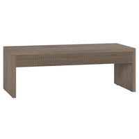 Hudson&Canal - Table basse rectangulaire Lawrence , 48 po de largeur, en chêne gris vieilli-Un design contemporain moderne pour votre salon, votre bureau et plus encore