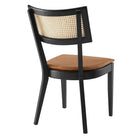 Modway - Caledonia Cuir végétalien en bois rembourré Chaises de salle à manger Ensemble de 2 - Black Tan-9