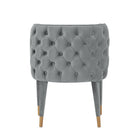 Manhattan Comfort Maya 24.02" Modern Velvet Upholstered Dining Chair - Grey - Set of 2-Delivered to you Fully Assembled! No Assembly Required