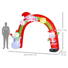 Outsunny 10' Lit Inflatable Archway Christmas Yard Decoration-Includes six stakes and two drawstrings to keep it anchored on windy nights 