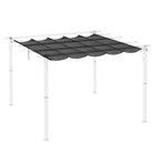 Outsunny 8.2' L x 8.4' W Retractable Pergola Canopy Replacement for 10' L x 10' W Frame (Cover Top) - Dark Grey-Pre-cut holes make installing this replacement canopy top quick and easy  