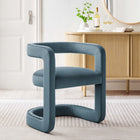Modway - Winslow Performance Velvet Chaise d’accent en tonneau - Cadet Blue-Dos ouvert