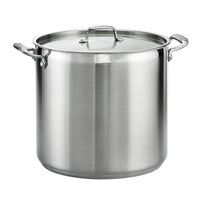 Tramontina - Gourmet Marmite en acier inoxydable 24 Qt à 3 couches avec couvercle-Base à 3 couches impactée en acier inoxydable 18/10 premium