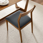 Modway Solara Vegan Leather Wood Dining Side Chairs - Walnut/Black - 2 Pack-Tapered Legs