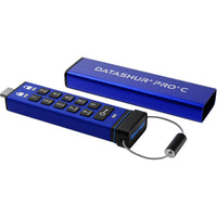 iStorage datAshur PRO+C Encrypted USB-C Flash Drive - 128 GB-The datAshur PRO+C employs FIPS PUB 197 validated AES-XTS 256-bit encryption for complete data security within corporate and government organizations