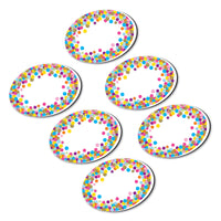 Ashley Productions Magnetic Whiteboard Eraser - Oval Confetti - 6 Pack-Attractive whiteboard eraser for classroom decoration