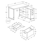 Monarch Specialties 7433 Computer Desk - Black/Grey Top Left/Right Facing Corner-Product dimensions: 47.25 inches L x 47.25 inches W x 29.5 inches H; desk: 47.25 in. L x 23.75 in. D x 29.5 in. H
