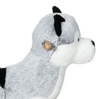 Qaba Kids Plush Husky Rocking Horse - Grey-Colour: Grey, Black - Material: Poplar Wood, Metal, Plush(100% polyester), PP cotton 