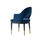 Manhattan Comfort - Fauteuil de salle à manger moderne glamour Carrington 53,1 cm en velours bleu nuit-Livré chez vous entièrement assemblé Aucun assemblage requis