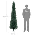 HOMCOM 7' Pencil Artificial Christmas Tree - Green-Base is detachable and foldable for easy storage 