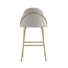 Manhattan Comfort - Gracie tabouret de bar moderne 22" en similicuir rembourré - pierre et or - lot de 2-Assemblage minimal requis. Quincaillerie incluse