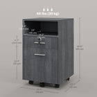 Vinsetto 2-Drawer Letter/A4 Filing Cabinet with Lock - Grey-5 universal wheels ensure easy movement, 2 of them are armed with brakes for safety

