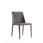 Manhattan Comfort Paris Modern Leatherette Upholstered Dining Chairs - Grey - Set of 6-Seat Height: 17.32"