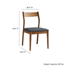 Modway Solara Vegan Leather Wood Dining Side Chairs - Walnut/Black - 2 Pack-Vegan Leather Upholstered Seats