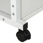 HOMCOM 31" Mobile Standing Desk - White-Adjustable height can fit different beds and sofas 