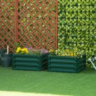 Outsunny - Jardin surélevé 2 pi x 2 pi x 1 pi, 2 pièces, cadre en acier galvanisé pour légumes - Paquet de 2-Conception à fond ouvert idéale pour les plantes à longues racines 