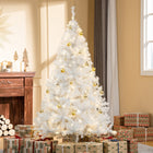 HOMCOM 6' Pre-Lit Artificial Christmas Tree with LED Lights - White-250 warm white LED lighting built light into the tree provides a dazzlingly display 