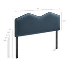 Modway - Cosette Performance Velvet Tête de lit Queen size, Bleu Cadet-Cadre en mélange de bois