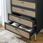 Modway Chaucer 5-Drawer Chest - Black-Durable Particleboard Construction