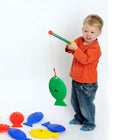 Educational Advantage Giant Fishing A-Z-This set contains 26 brightly coloured, lettered fish and 2 plastic fishing rods together with a net bag for storage.