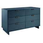 Manhattan Comfort Granville Modern Chest and Double Dresser Set - Midnight Blue-17.72" L x 55.04" W x 48.98" H