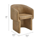 Modway Verity Barrel Back Vegan Leather Dining Chair - Toast-Dense Foam Padding