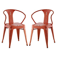 Modway Promenade Dining Chair - Red - 2 Pack-Modern Dining Armchair