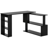 HOMCOM - Bureau en l - 47,25 po L x 43,25 po l x 29,25 po H - noir-Bureau d'écriture en forme de L peu encombrant, idéal pour le bureau, la chambre, le dortoir et autres petits espaces