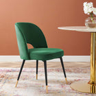 Modway Rouse Performance Velvet Dining Side Chair - Emerald-Matte Black Stainless Steel Legs