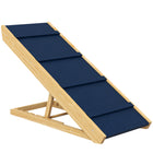 PawHut Adjustable Dog Ramp with Non-Slip Surface-Pine wood construction supports large dogs under 88 lbs (40 kg), great for seniors and injured dogs 