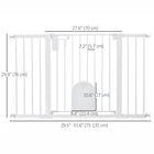 PawHut 30"-52" Extra Wide Pet Gate Barrier with Small Door - 30"H - White-Comes with the bottom locking block, it enhances the stability