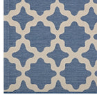 Modway Cerelia Moroccan Trellis Indoor/Outdoor Area Rug - 8 ft W x 10 ft L - Blue/Beige-100% Soft Polypropylene