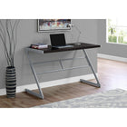 Monarch Specialties 7374 48" Computer Desk - Espresso/Silver Metal-Ample surface for a computer, papers, lamp and all your work essentials