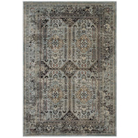 Modway Enye Distressed Vintage Floral Lattice Area Rug - 5 ft W x 8 ft L - Brown/Silver Blue-Distressed Vintage Floral Lattice Area Rug