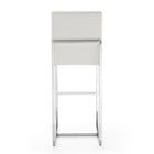 Manhattan Comfort - Element tabouret de bar moderne de 41,5 cm en similicuir blanc perle et chrome poli-Livré chez vous entièrement assemblé ! Aucun assemblage requis