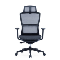 Ceha Canada CHILLAX Office Chair with Adjustable Mesh Headrest - Black/Black-CONTEMPORARY DESIGN: Stylish chair with a high-quality elastic double backrest